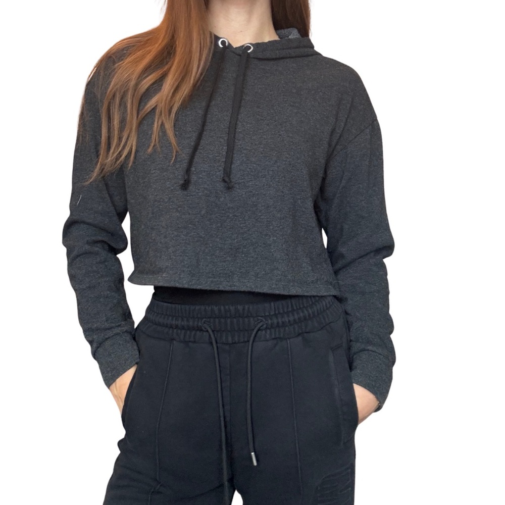 Women's dark gray Cropped Hoodie xs